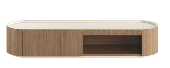 Тумба Lagom под ТВ 1 ящик 1 полка ширина 140 см (натуральный дуб, молочный)