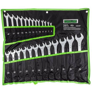 Набор ключей комбинированных 25 пр.(6-28,30,32мм),на полотне ForsLine FL-5261P