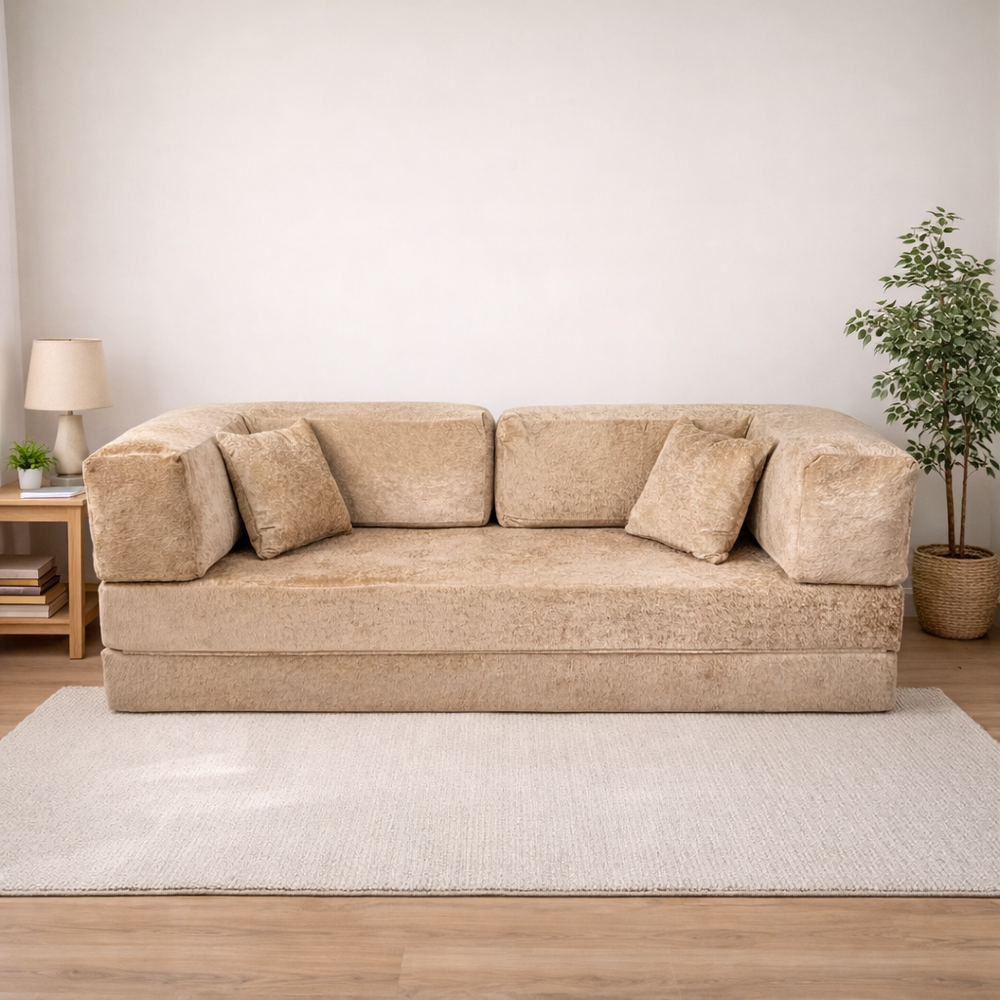 Диван бескаркасный песочный