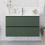 Тумба с раковиной подвесная BelBagno UNO-MINI-900-2C-SO-VO Еловый матовый, раковина белая BB-8099-3-90