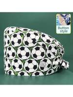 Шапочка медицинская, принт "Футбольные мячи", зеленый