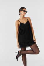 Платье мини из бахромы