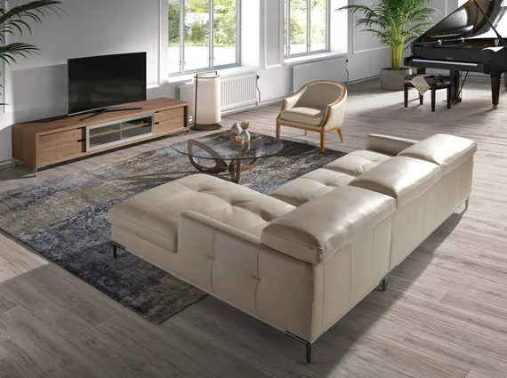 Кресло 5127/A856-T541011 из светло-серой кожи