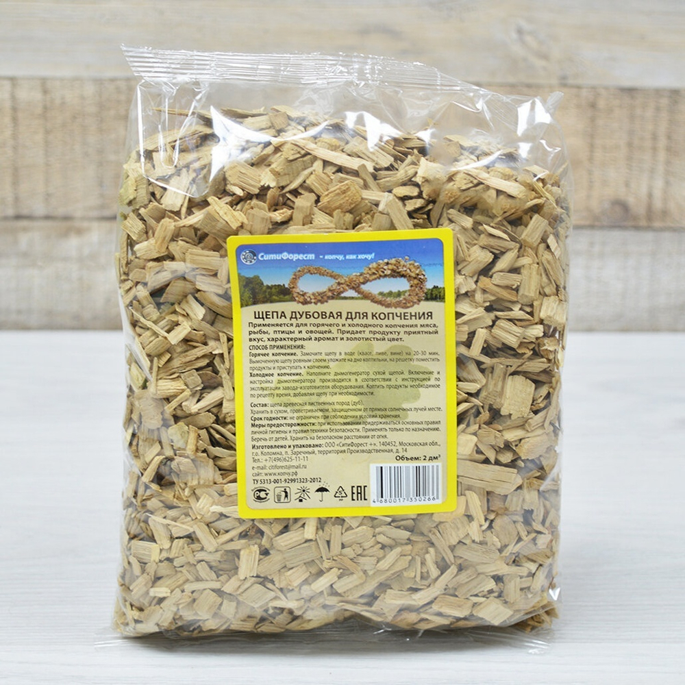 Щепа для копчения "Дуб" 2л