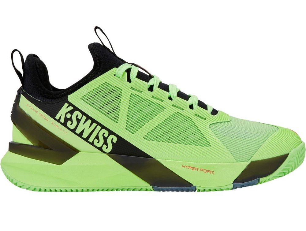 Мужские теннисные кроссовки K-Swiss K-Frame Speed Rublo Clay - soft neon green/black/neon lava
