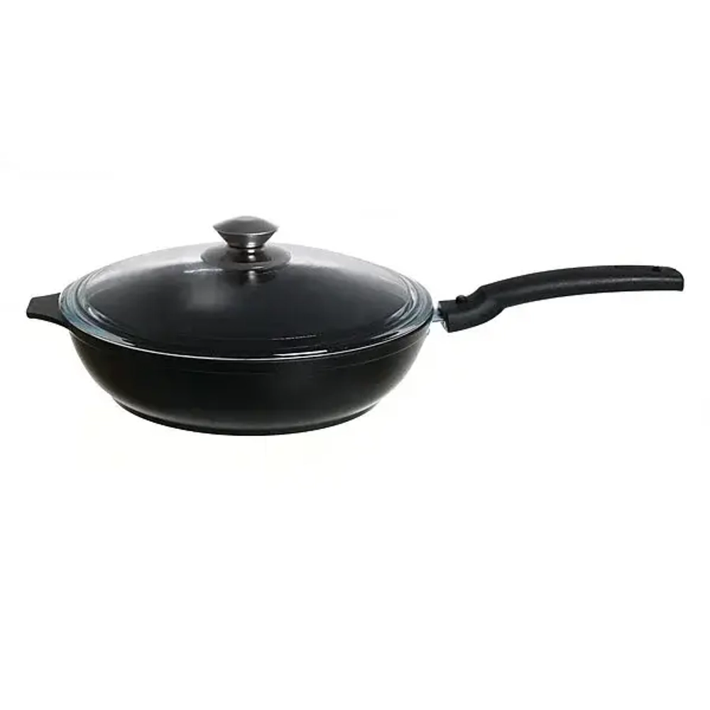 Сковорода 24*6см «Традиция» со съемной ручкой и стекл. крышкой с247а