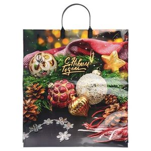 Пакет новогодний пластиковая ручка Россия 40*44 см 100 мкм Красное золото 1 шт 100  шт/кор