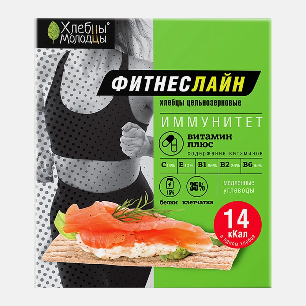 Хлебцы цельнозерновые Молодцы Витамин плюс 100г