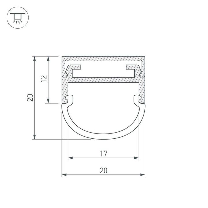 Профиль Arlight ARH-WIDE-B-H20-2000 ANOD 016188