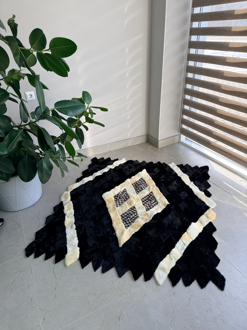 Меховой Коврик прикроватный накидка на кресло из овчины