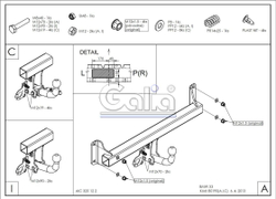 Фаркоп оцинкованный Galia B019A для BMW X3 2010-2017, X4 2014-2018(паспорт и сертификат в комплекте)(без электрики)