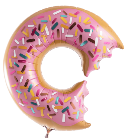 Фигурный шар "Пончик в розовой глазури" 91 см
