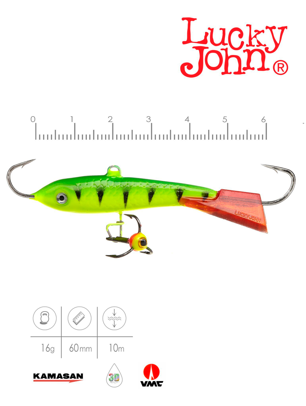 Балансир LUCKY JOHN Classic №6 (+тройник), цвет 36RT, арт. 81601-36RT