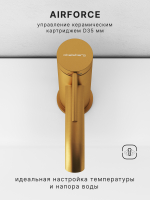 Смеситель для раковины Abelsberg Fluida ERF22001BG, королевское золото