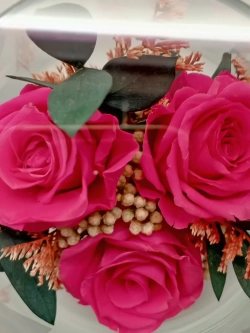 натуральные кустовые розы в стекле, вакуум*