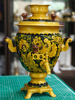 Самовар электрический трехлитровый с художественной росписью «Золотые узоры»