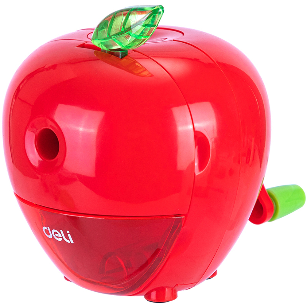 Точилка DELI "Blooming" Apple механическая, 1 отверстие, с контейнером, ассорти