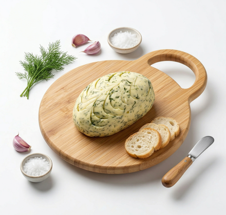 Масло домашнее с укропом и чесноком 82.5% 200 гр, КФХ Золотова