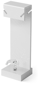 Подставка акриловая для гарнитура/4 прорези/кольцедержатель/ПЭТ карман/Н-120 мм.