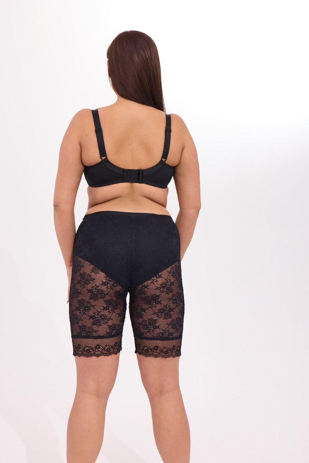 Женские трусики-панталоны из гипюра с цветочным рисунком (Размер: 5X) (Цвет: черный)