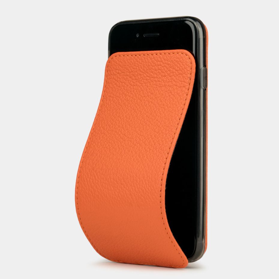 Чехол для iPhone SE/8 из натуральной кожи теленка, оранжевого  цвета