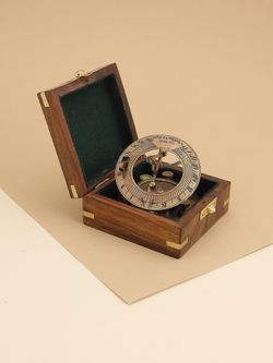 Nautical Морской компас в деревянном футляре