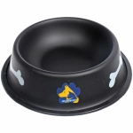 Миска из нержавеющей стали с силиконовым нескользящим ободком «ЛЮБИМЫЙ БРО», цвет черный, 18см (наклейка)