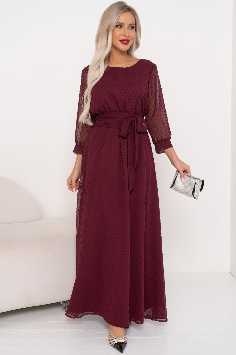 Платье Гретта (винный)-52р-р Р11-1234/2 Nikol