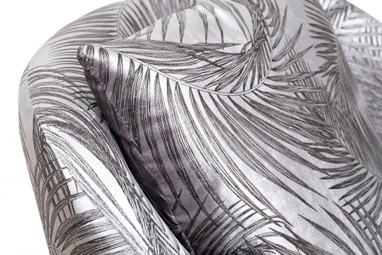 Кресло Verona вращающееся,вельвет принт листья Valdes110-SER/хром 70*77*80см