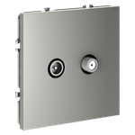 Розетка телевизионная встраиваемая VOLTUM S70 оконечная TV+SAT, (сталь)