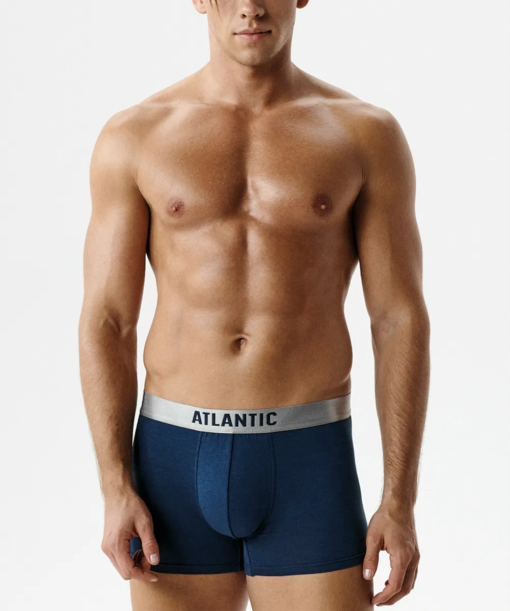 Мужские трусы шорты Atlantic, 1 шт. в уп., пима хлопок, сине-зеленые, MH-1203