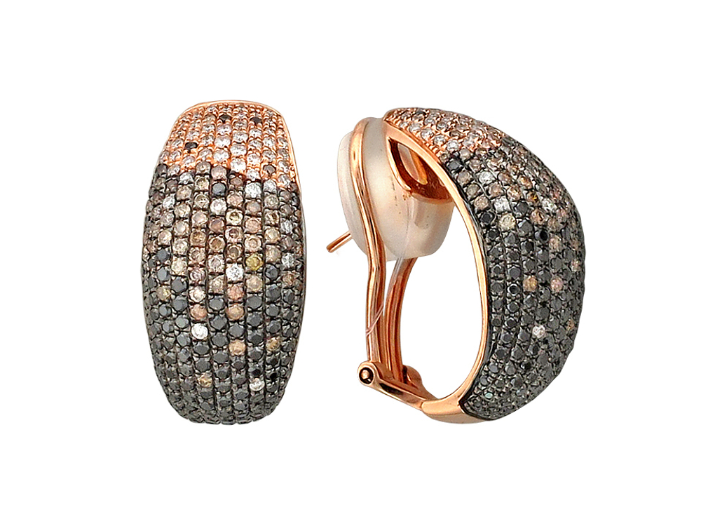 Серьги с бриллиантом  из красного золота JA-S-610627