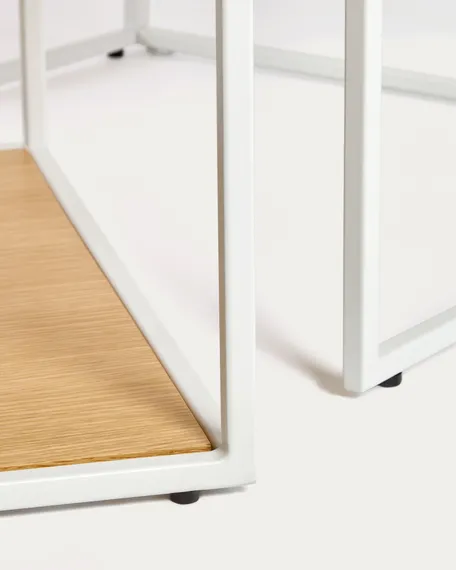 Yoana Набор из 2 журнальных столиков из дубового шпона и основой из белого металла 80 x 80 см