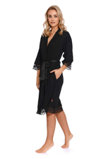 Элегантный халат-кимоно свободного силуэта (Размер: M) (Цвет: розовый с белым)