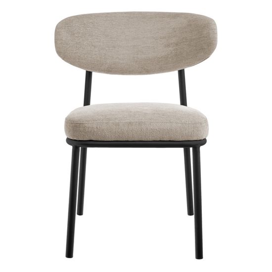 Стул Lucas 2 латте шенилл с чёрными ножками