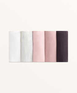 OYSHO Набор из 5 пар трусов-бразильяно из хлопковой смеси, розовый