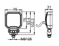 Фара водительского света РИФ 25W LED SM-3025-SFB