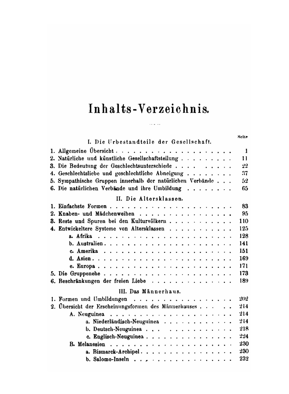 Altersklassen und Männerbünde. Eine Darstellung der Grundformen der Gesellschaft | Heinrich Schurtz