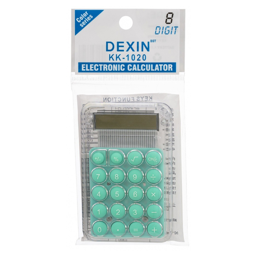 Калькулятор карманный Dexin 8 Bit, на батарейке, 8-разрядный, размер 8,5*5,5*0,8 см