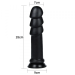 Анальный плаг гигант "King Sized Anal Ripples 11.25", Чёрный