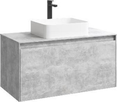 Тумба подвесная Aqwella Mobi бетон светлый 80 см