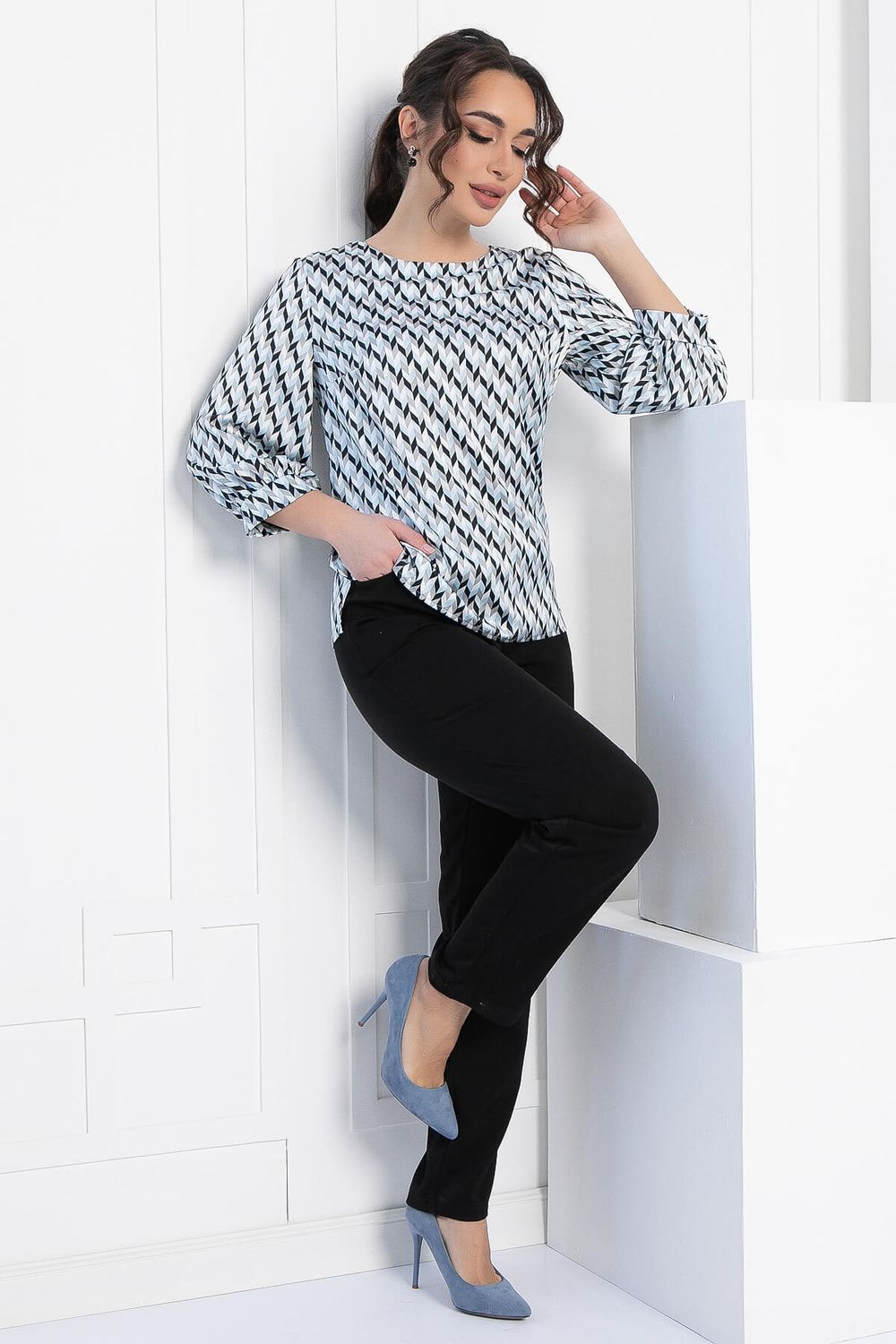 Блуза Мечта сезона (серо-голубая) Б12909-16М LT Collection