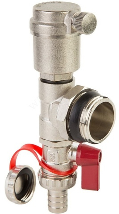 Конечный элемент для коллектора 1" MVI с воздухоотводчиком и дренажным краном