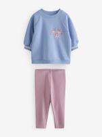 Толстовка и легинсы в комплекте для девочки Next B11-568, 3 шт., Розовый, Голубой