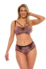 Черно-розовый бюстгальтер Malene с чашками на тонком поролоне (Размер: 70E) (Цвет: черный с розовым)