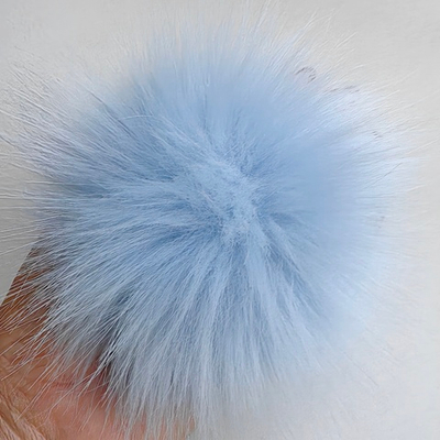Помпон из искусственного меха "Голубой" d=13 см