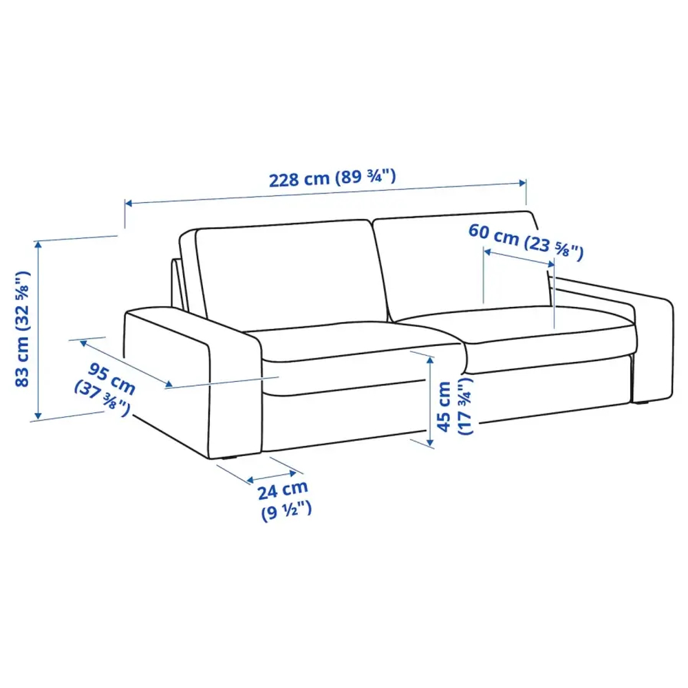 Диван 3-местный - IKEA KIVIK/КИВИК ИКЕА, темно-зеленый