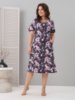 Халат Х-058/серый-цветырозовые