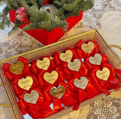 Сердечки с гравировкой, 10 шт.