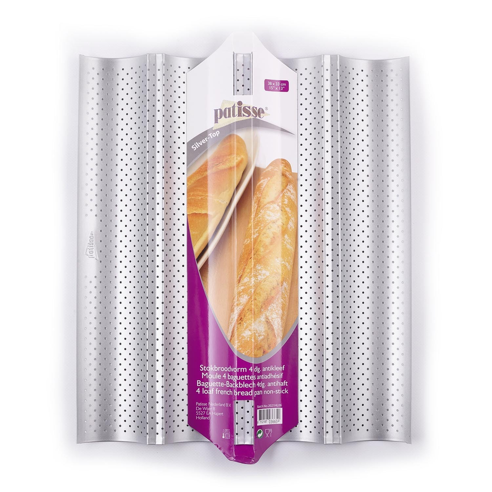 Форма для выпечки багетов 4-х секционная Patisse Silver 38х33 см
